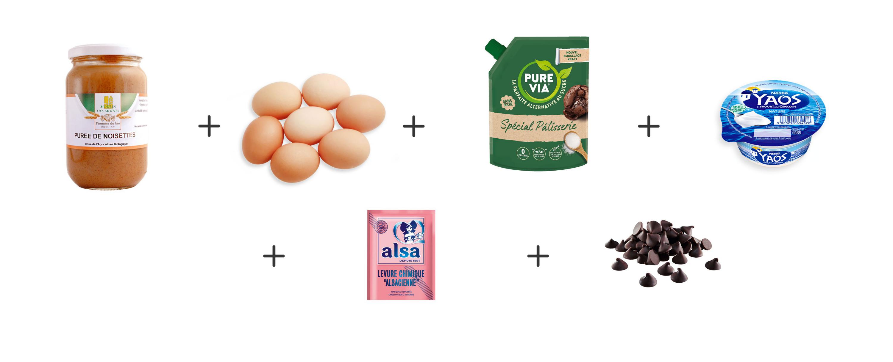 Ingrédients muffins noisette choco pecan Keto | Ariel®